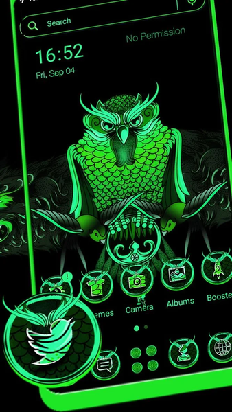 Angry Owl Green Theme - Image screenshot of android app