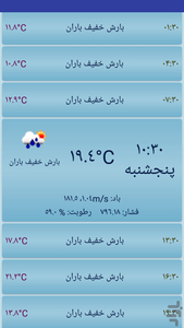پیش‌بینی آب‌وهوا - عکس برنامه موبایلی اندروید
