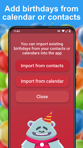 Birthday calendar - عکس برنامه موبایلی اندروید
