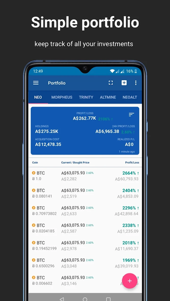 Cryptocurrency Portfolio Alert - عکس برنامه موبایلی اندروید
