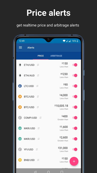 Cryptocurrency Portfolio Alert - عکس برنامه موبایلی اندروید