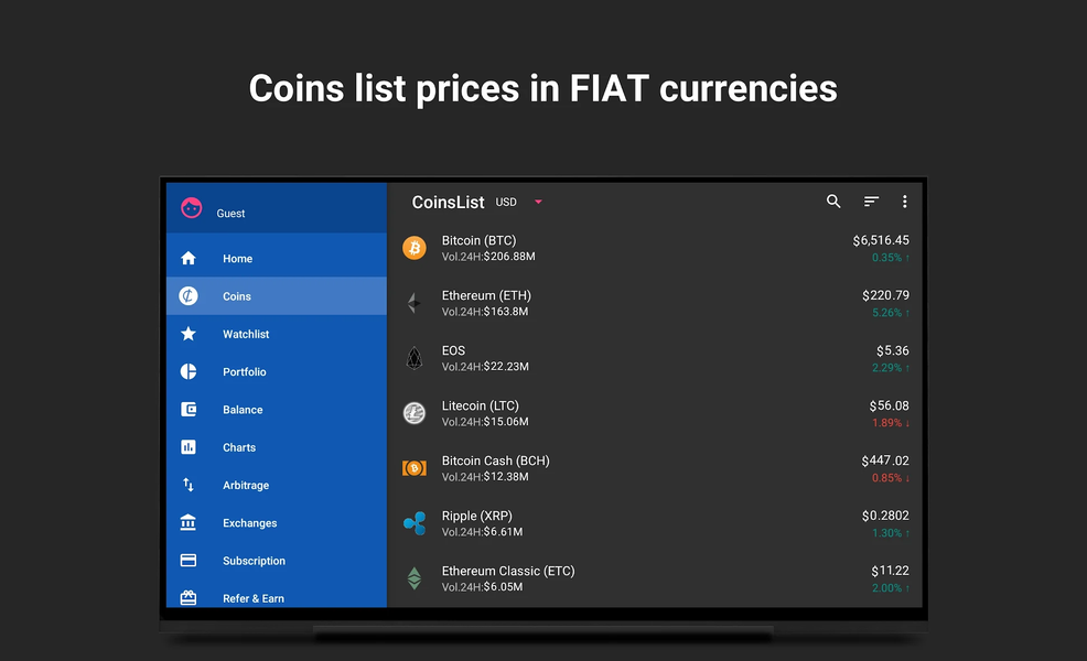 Cryptocurrency Portfolio Alert - عکس برنامه موبایلی اندروید