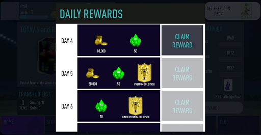 NT 21 Draft + Pack Opener - Gameplay image of android game