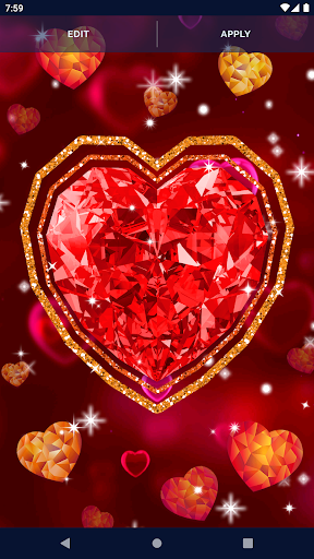 Diamond Hearts Live Wallpaper - عکس برنامه موبایلی اندروید