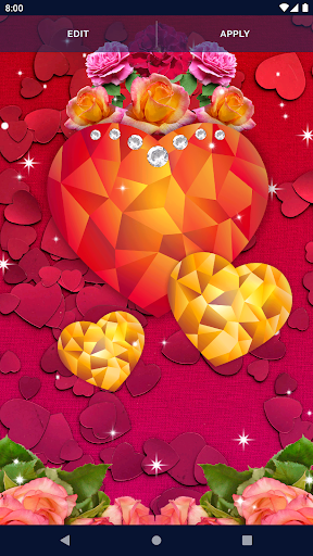 Diamond Hearts Live Wallpaper - عکس برنامه موبایلی اندروید
