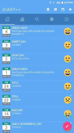 Diary with lock - Intruder Selfie, Mood Tracker 😍 - عکس برنامه موبایلی اندروید