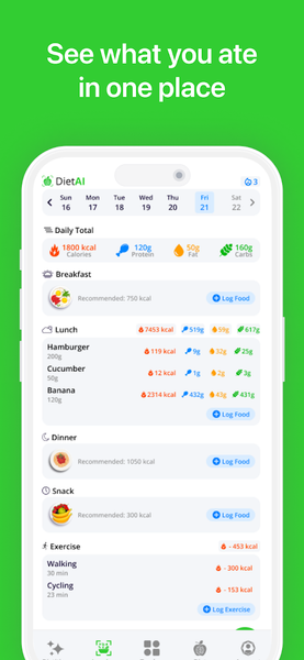 Calorie Counter・Planner・DietAI - عکس برنامه موبایلی اندروید