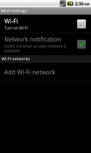 WiFi settings - Image screenshot of android app