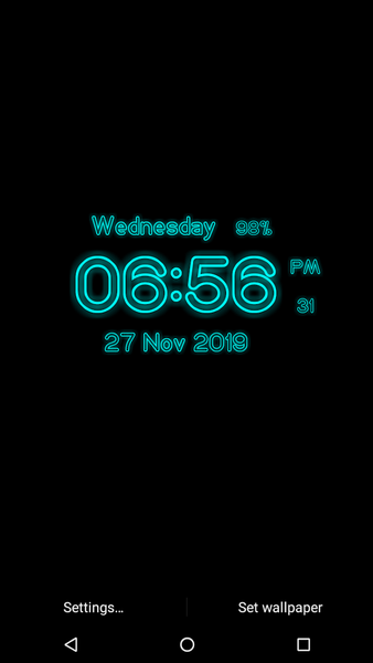 Neon Digital Clock Live WP - عکس برنامه موبایلی اندروید