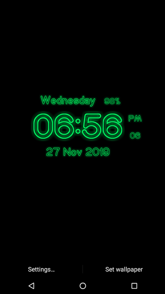 Neon Digital Clock Live WP - عکس برنامه موبایلی اندروید