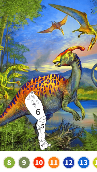 Dinosaur Color by Number Book - عکس برنامه موبایلی اندروید