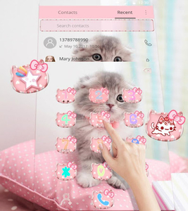 Cute Kitty theme Pink Bow Kitty for Android - Download