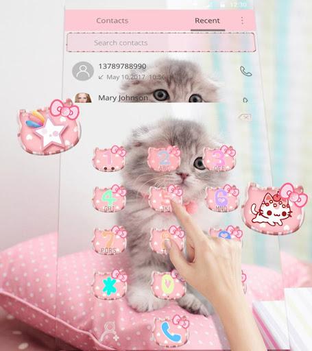 Pink Cute Kitty Cat Theme - Image screenshot of android app