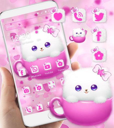 Kitty Theme Cup Cat Wallpaper - عکس برنامه موبایلی اندروید