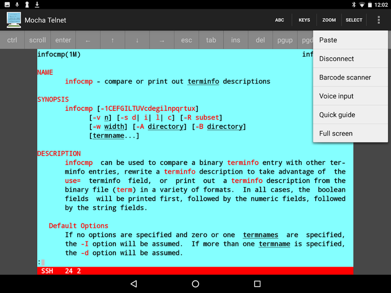Mocha Telnet Lite - عکس برنامه موبایلی اندروید