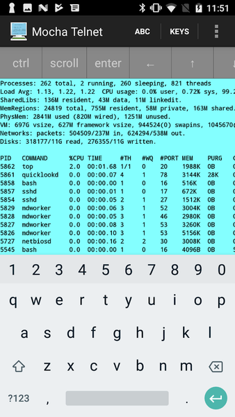 Mocha Telnet Lite - عکس برنامه موبایلی اندروید