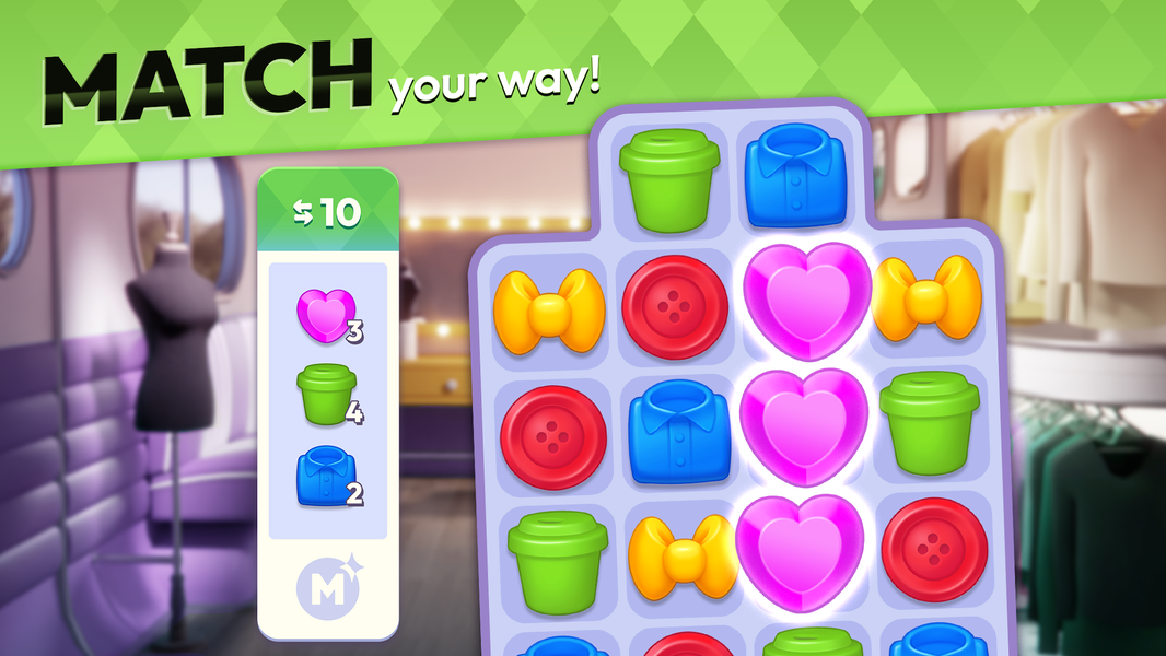 Makeover Match - Fashion Game - Gameplay image of android game