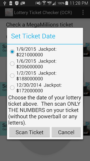 Mega Millions & Powerball Scan - Image screenshot of android app