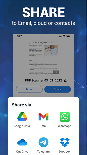 Scan Document to PDF - Scanner - عکس برنامه موبایلی اندروید
