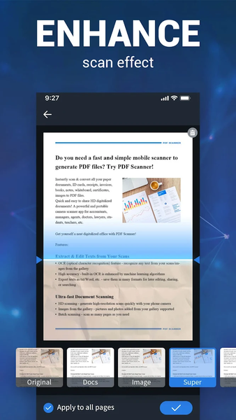 Scan Document to PDF - Scanner - عکس برنامه موبایلی اندروید