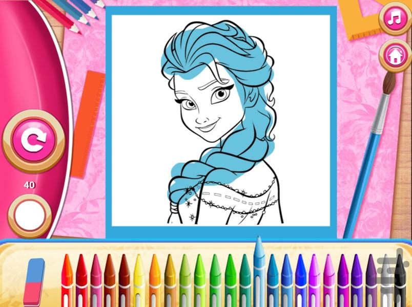 بازی دفتر نقاشی السا - عکس بازی موبایلی اندروید