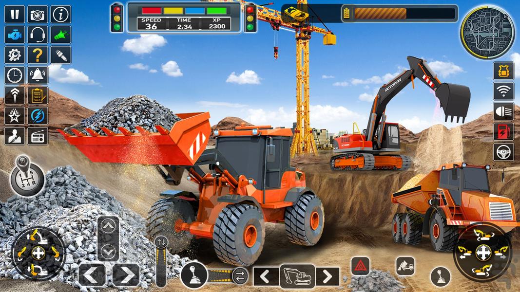 بازی رانندگی با جرثقیل و بیل مکانیکی - Gameplay image of android game