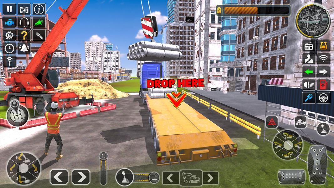بازی رانندگی با جرثقیل و بیل مکانیکی - عکس بازی موبایلی اندروید