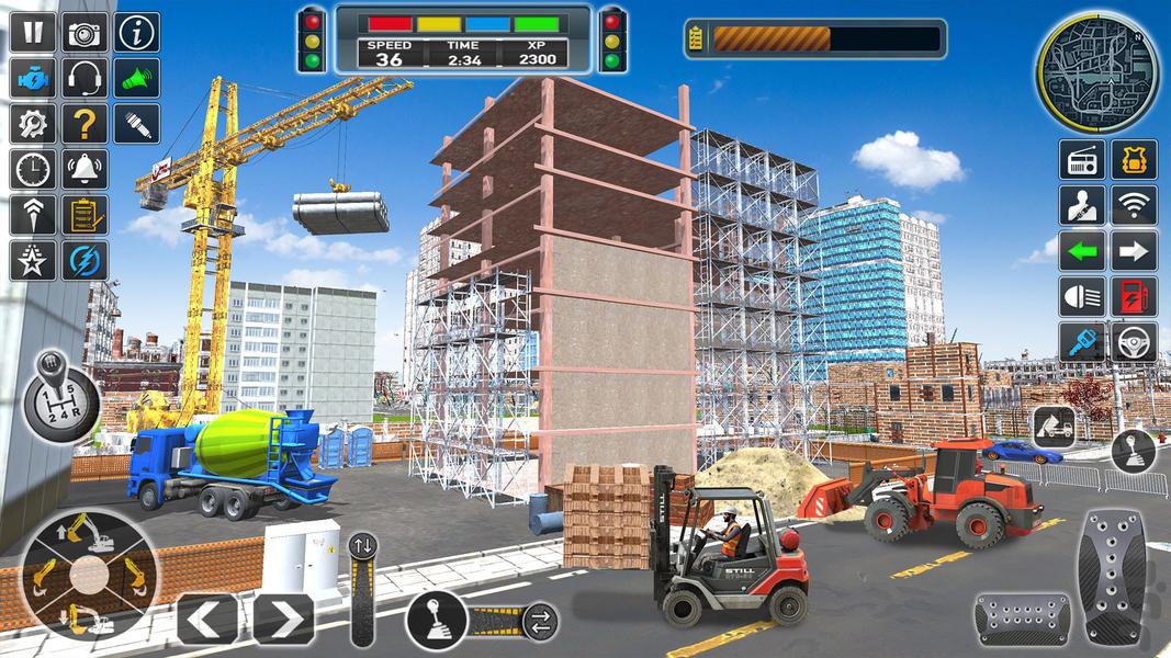 بازی رانندگی با جرثقیل و بیل مکانیکی - Gameplay image of android game