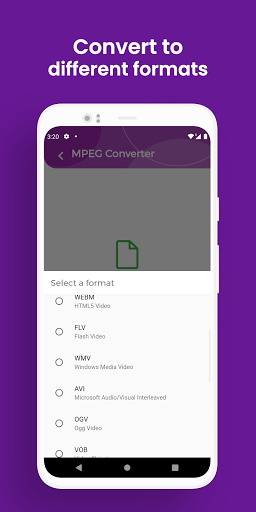 MPEG Converter, Convert MPEG t - عکس برنامه موبایلی اندروید
