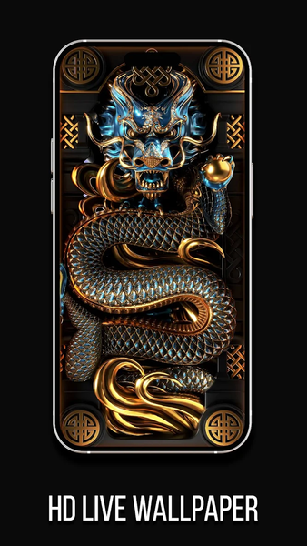 Dragon Snake Wallpaper 3D 4K - Image screenshot of android app