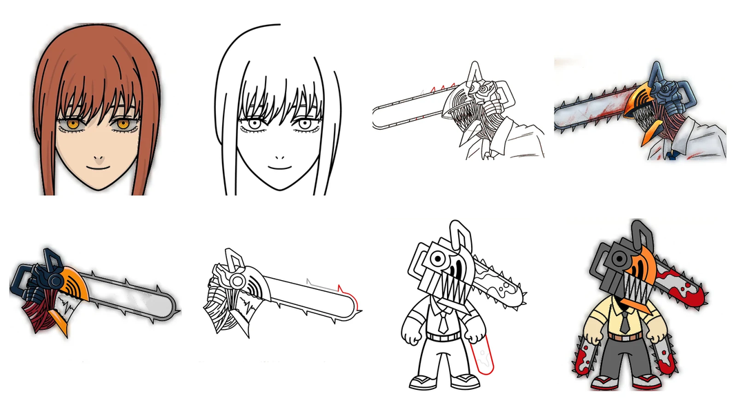 How to draw Chainsaw Man - Image screenshot of android app