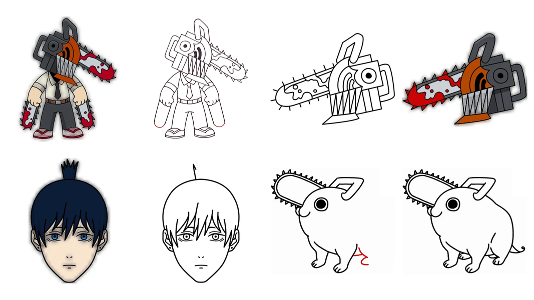 How to draw Chainsaw Man - عکس برنامه موبایلی اندروید