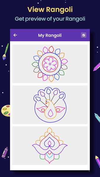Draw Rangoli Step By Step - Image screenshot of android app