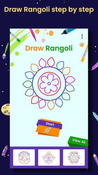 Draw Rangoli Step By Step - Image screenshot of android app