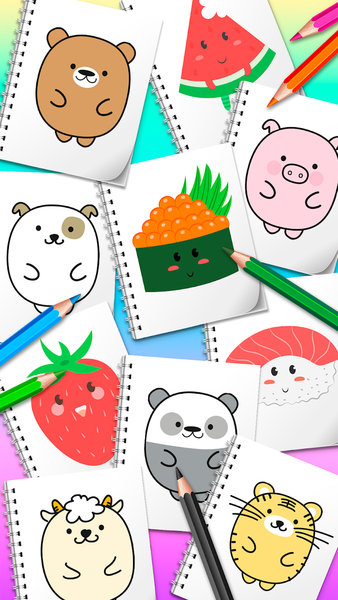 How To Draw Kawaii: kids games - Gameplay image of android game