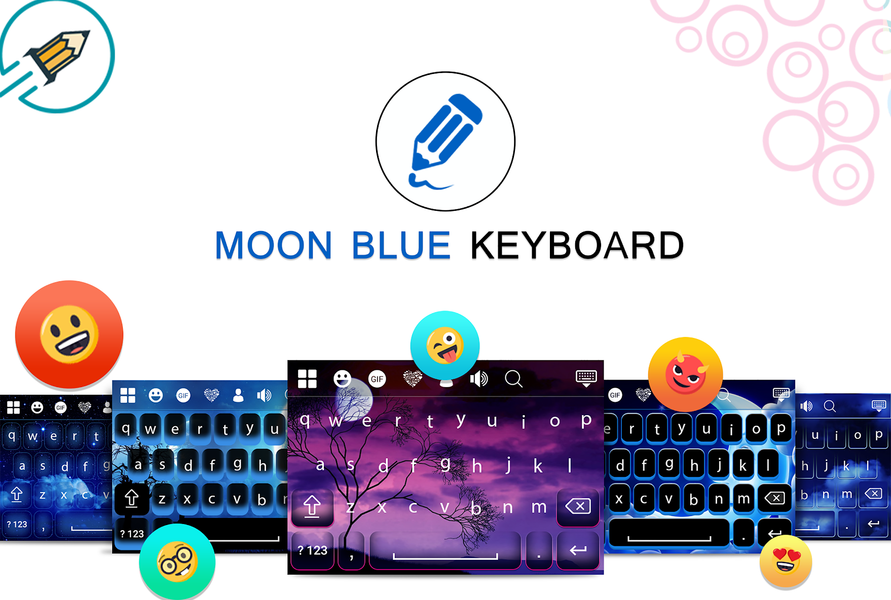 Moon Blue Keyboard - عکس برنامه موبایلی اندروید