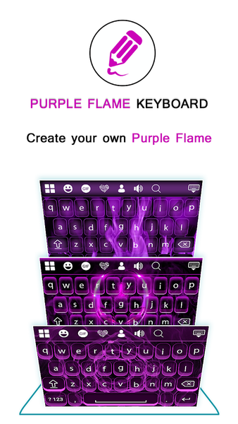 Purple Flame Keyboard - Image screenshot of android app