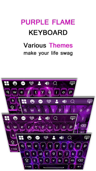 Purple Flame Keyboard - Image screenshot of android app