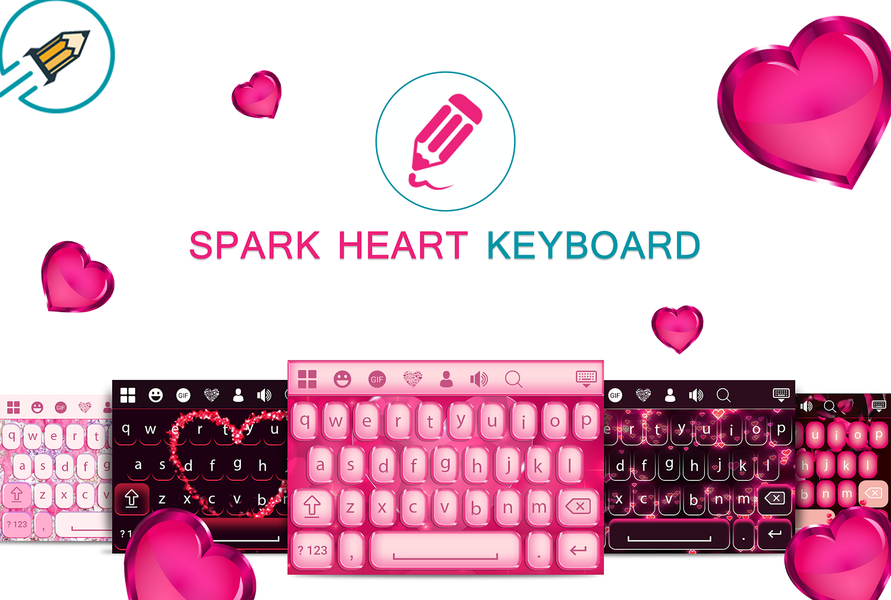 Sparkling Heart Keyboard - عکس برنامه موبایلی اندروید