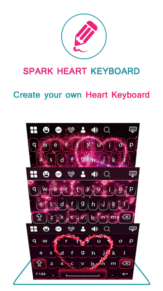 Sparkling Heart Keyboard - عکس برنامه موبایلی اندروید