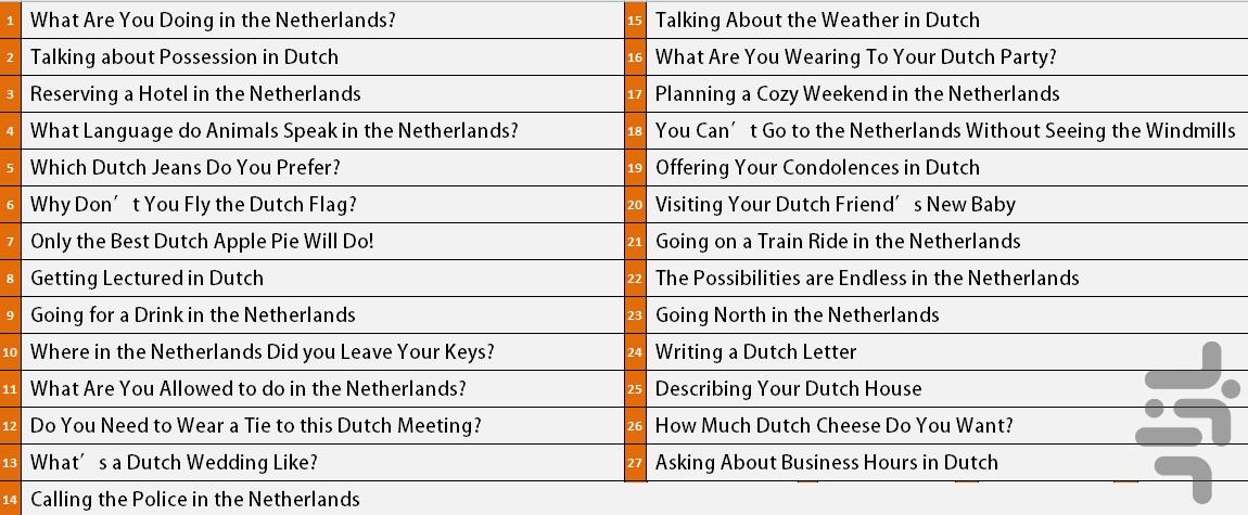 آموزش زبان هلندی مقدماتی - Image screenshot of android app