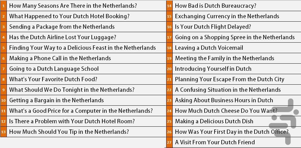 آموزش زبان هلندی پیشرفته - عکس برنامه موبایلی اندروید