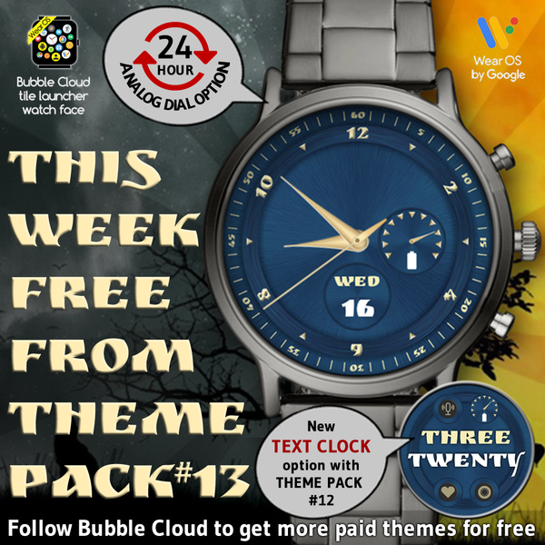 Watch Face Theme Bubble Cloud - عکس برنامه موبایلی اندروید