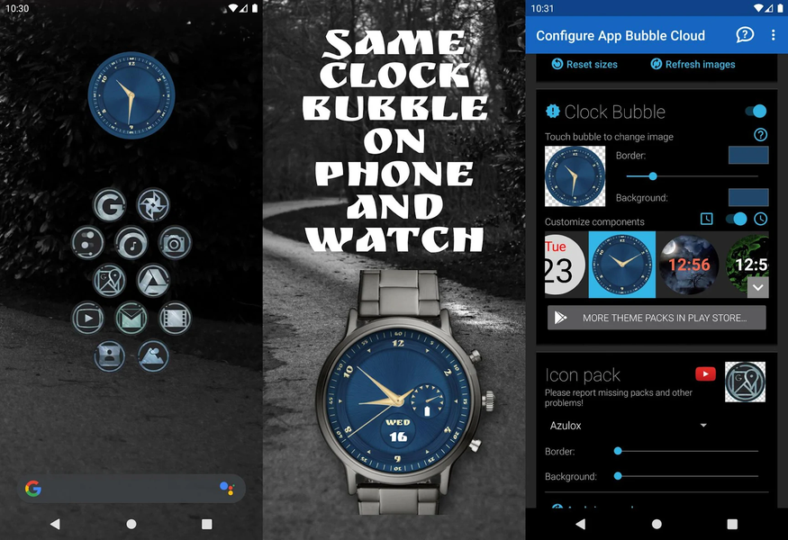 Watch Face Theme Bubble Cloud - Image screenshot of android app
