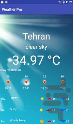 پیش بینی پیشرفته آب و هوا - عکس برنامه موبایلی اندروید