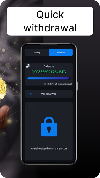 Bitcoin miner - Image screenshot of android app