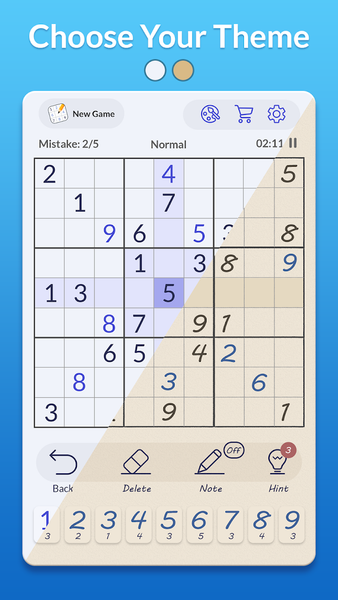 Sudoku – Classic Sudoku Puzzle - Gameplay image of android game