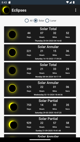 Eclipse Countdown - عکس برنامه موبایلی اندروید
