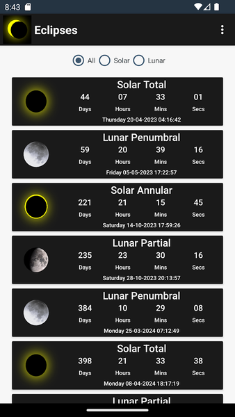 Eclipse Countdown - عکس برنامه موبایلی اندروید
