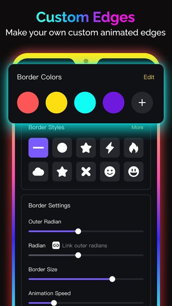 Edge Lighting - Border Color - عکس برنامه موبایلی اندروید
